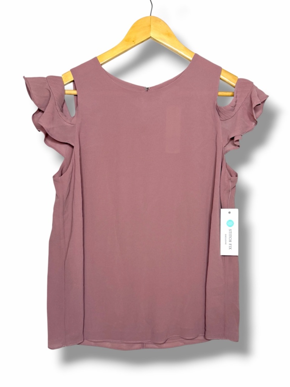 Stitch Fix Q&A Nonnie Cold Shoulder Blouse Light Pastel Purple Medium NWT